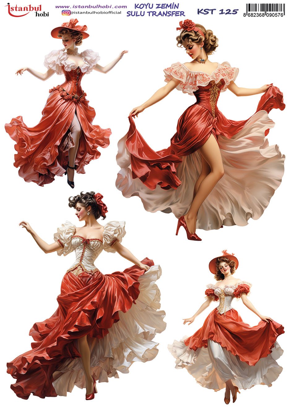 Koyu Zemin Sulu Transfer Kağıdı 25x35cm KST125