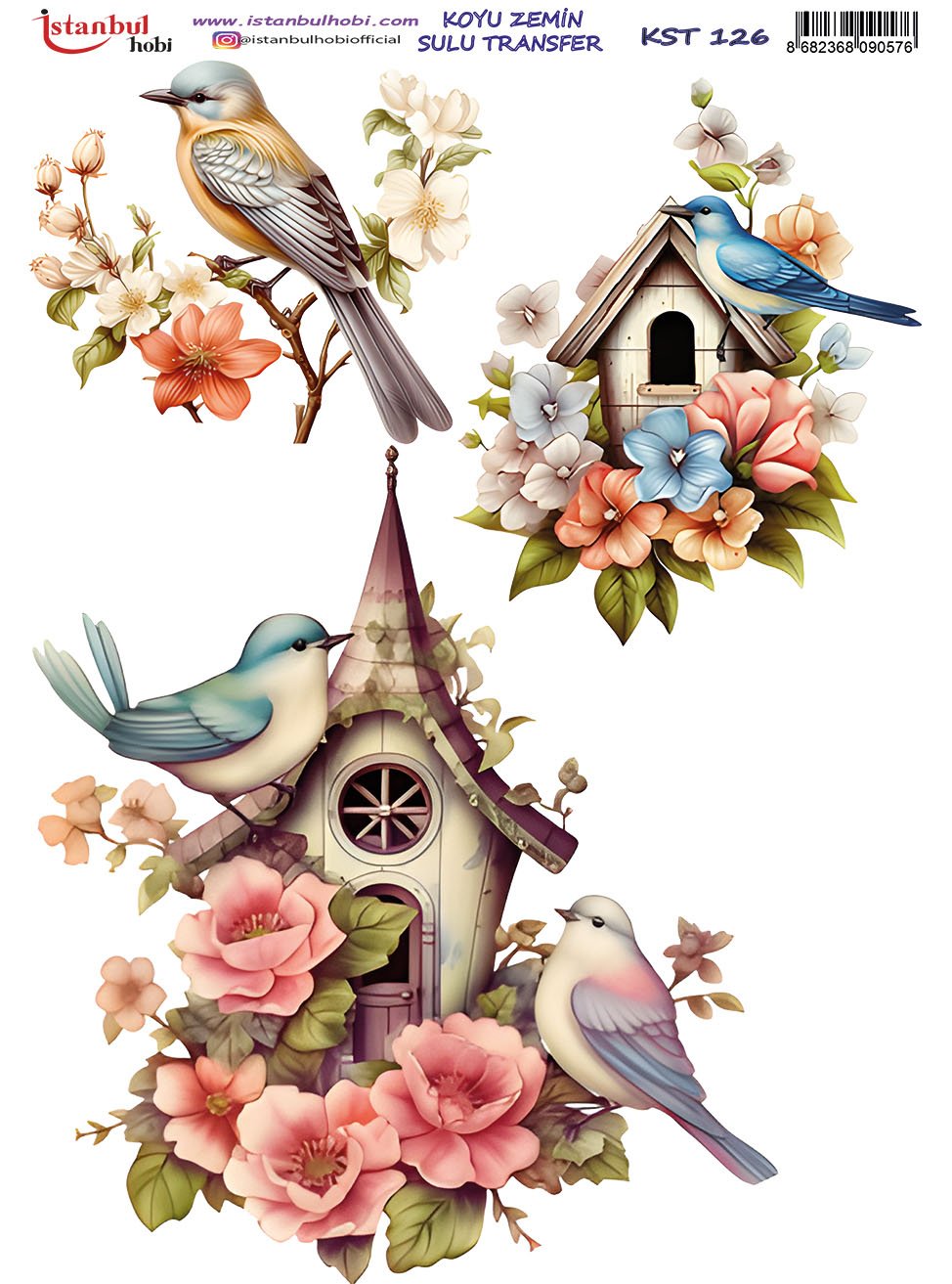 Koyu Zemin Sulu Transfer Kağıdı 25x35cm KST126