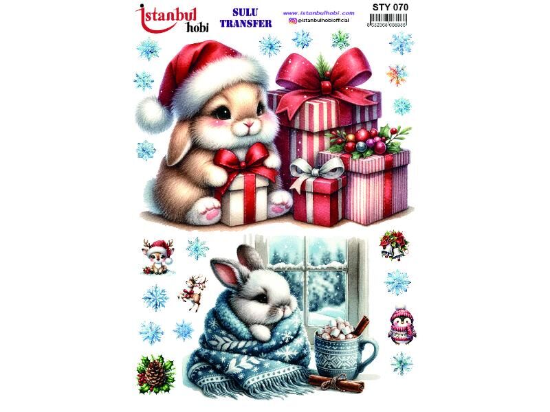 Yılbaşı Sulu Transfer Kağıdı 25x35cm STY-070