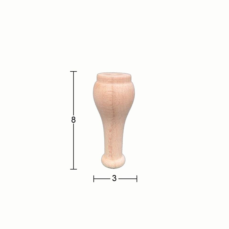 Ahşap Mobilya Ayağı 8cm Gürgen Ağacı FT42
