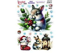 Yılbaşı Sulu Transfer Kağıdı 25x35cm STY-071