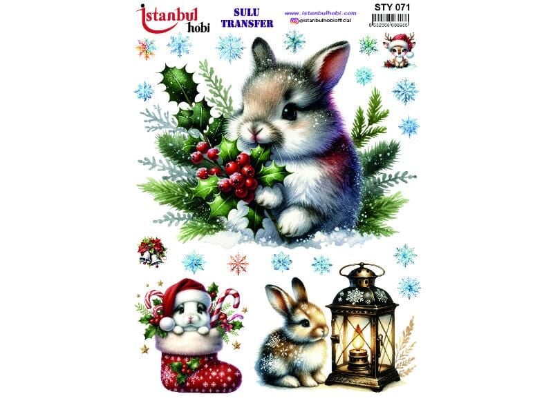 Yılbaşı Sulu Transfer Kağıdı 25x35cm STY-071