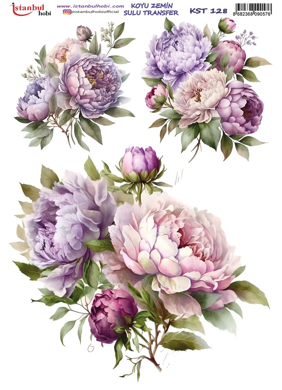 Koyu Zemin Sulu Transfer Kağıdı 25x35cm KST128