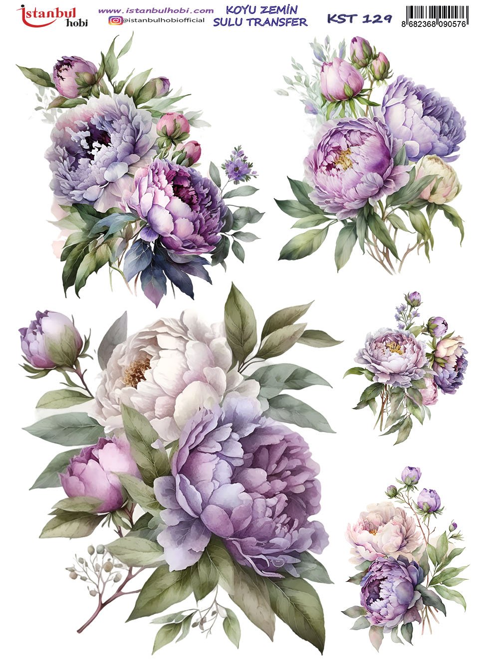 Koyu Zemin Sulu Transfer Kağıdı 25x35cm KST129