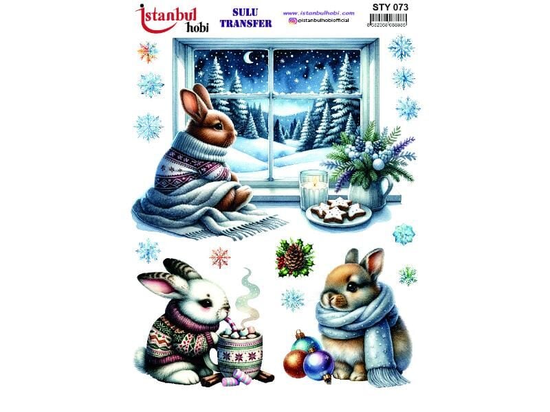 Yılbaşı Sulu Transfer Kağıdı 25x35cm STY-073