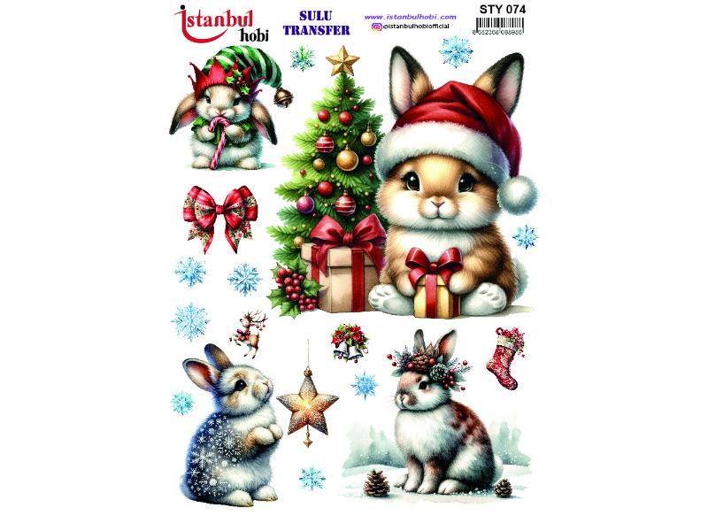 Yılbaşı Sulu Transfer Kağıdı 25x35cm STY-074