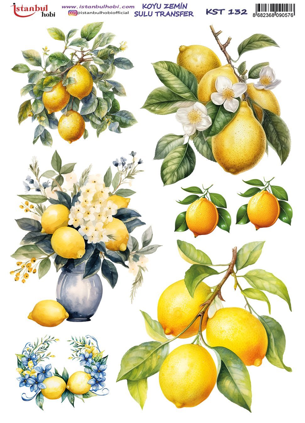 Koyu Zemin Sulu Transfer Kağıdı 25x35cm KST132