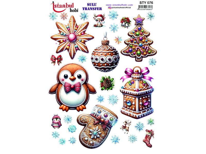 Yılbaşı Sulu Transfer Kağıdı 25x35cm STY-076