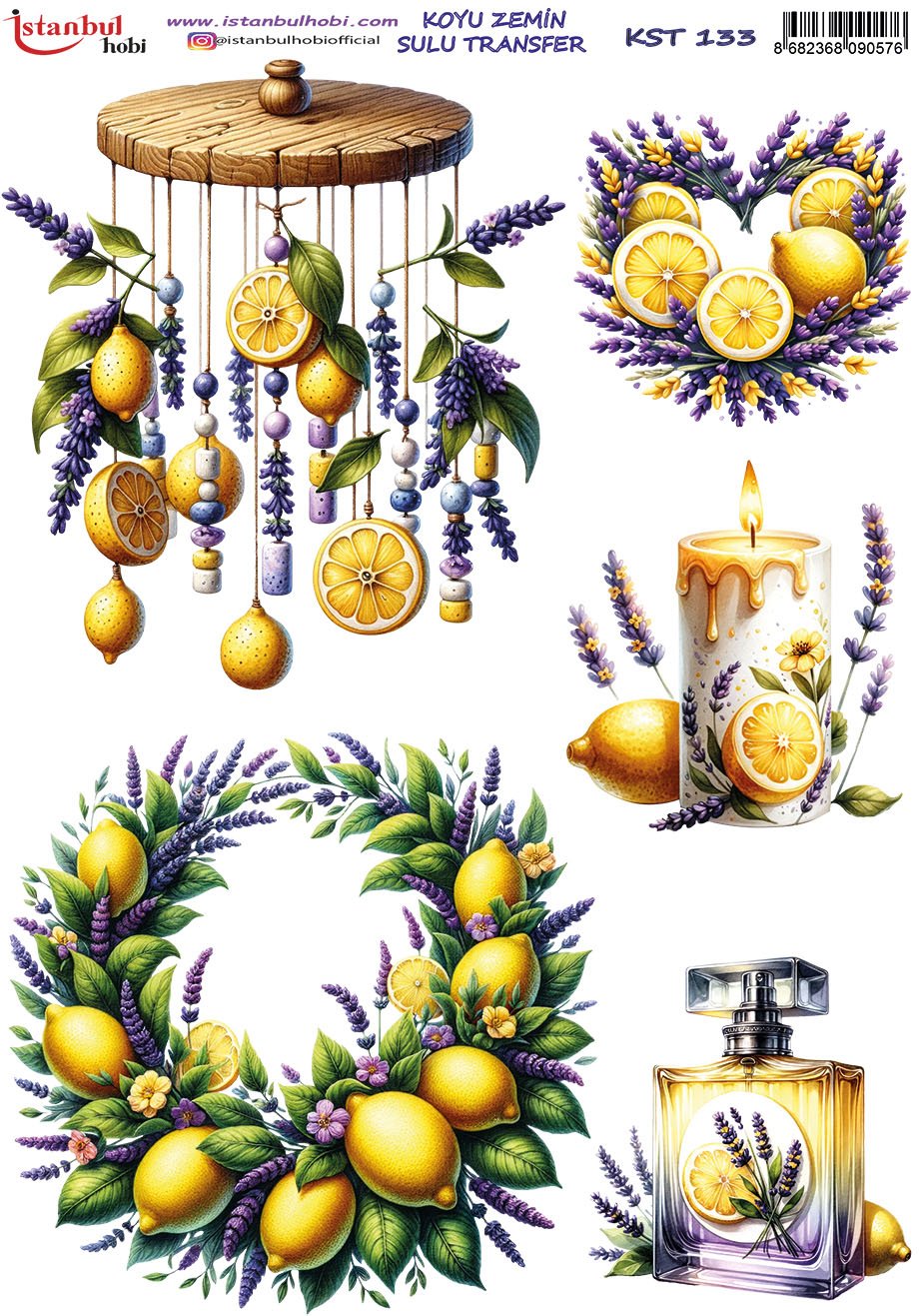 Koyu Zemin Sulu Transfer Kağıdı 25x35cm KST133