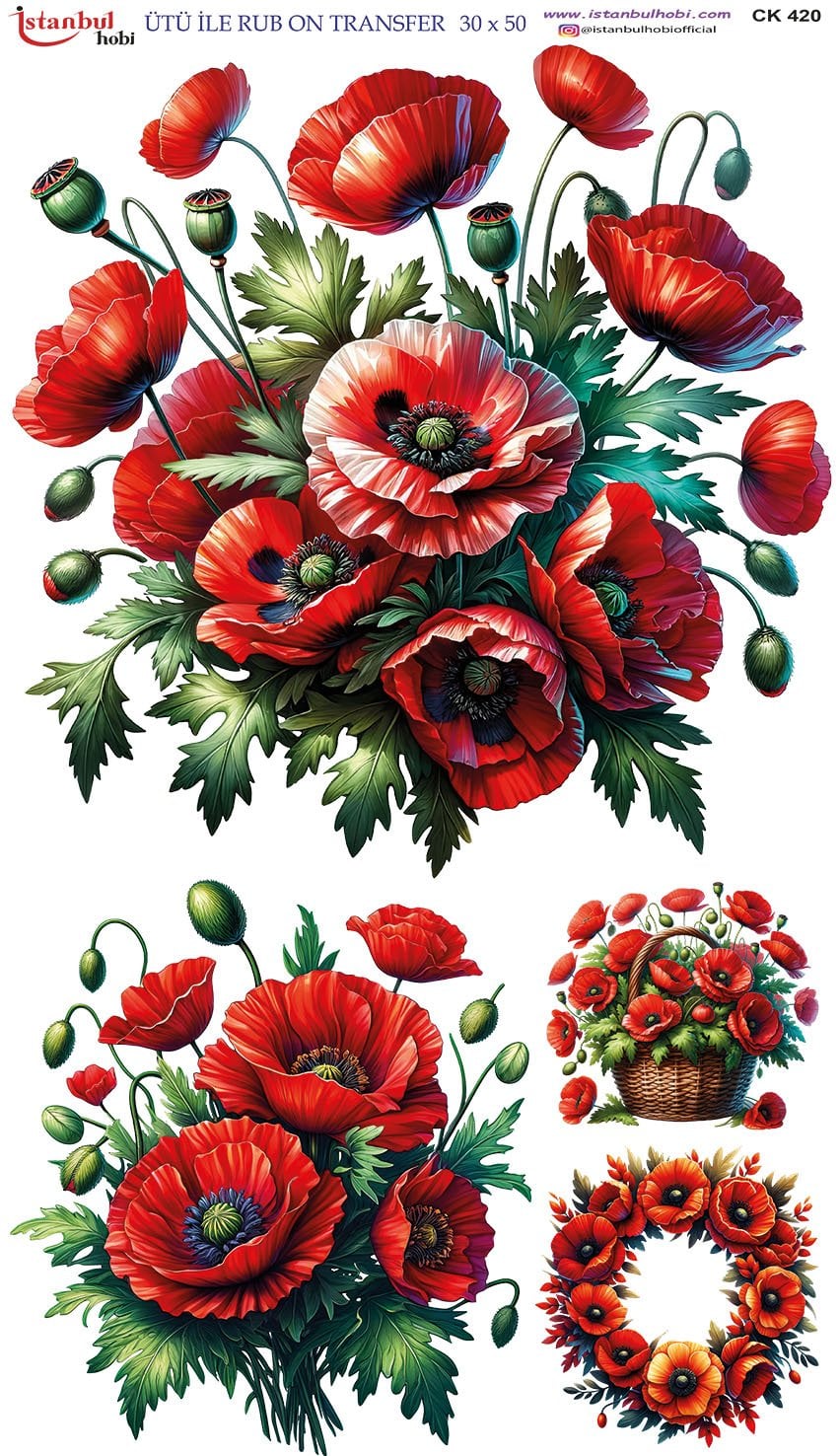 Ütü İle Rub On Transfer 30x50cm CK420