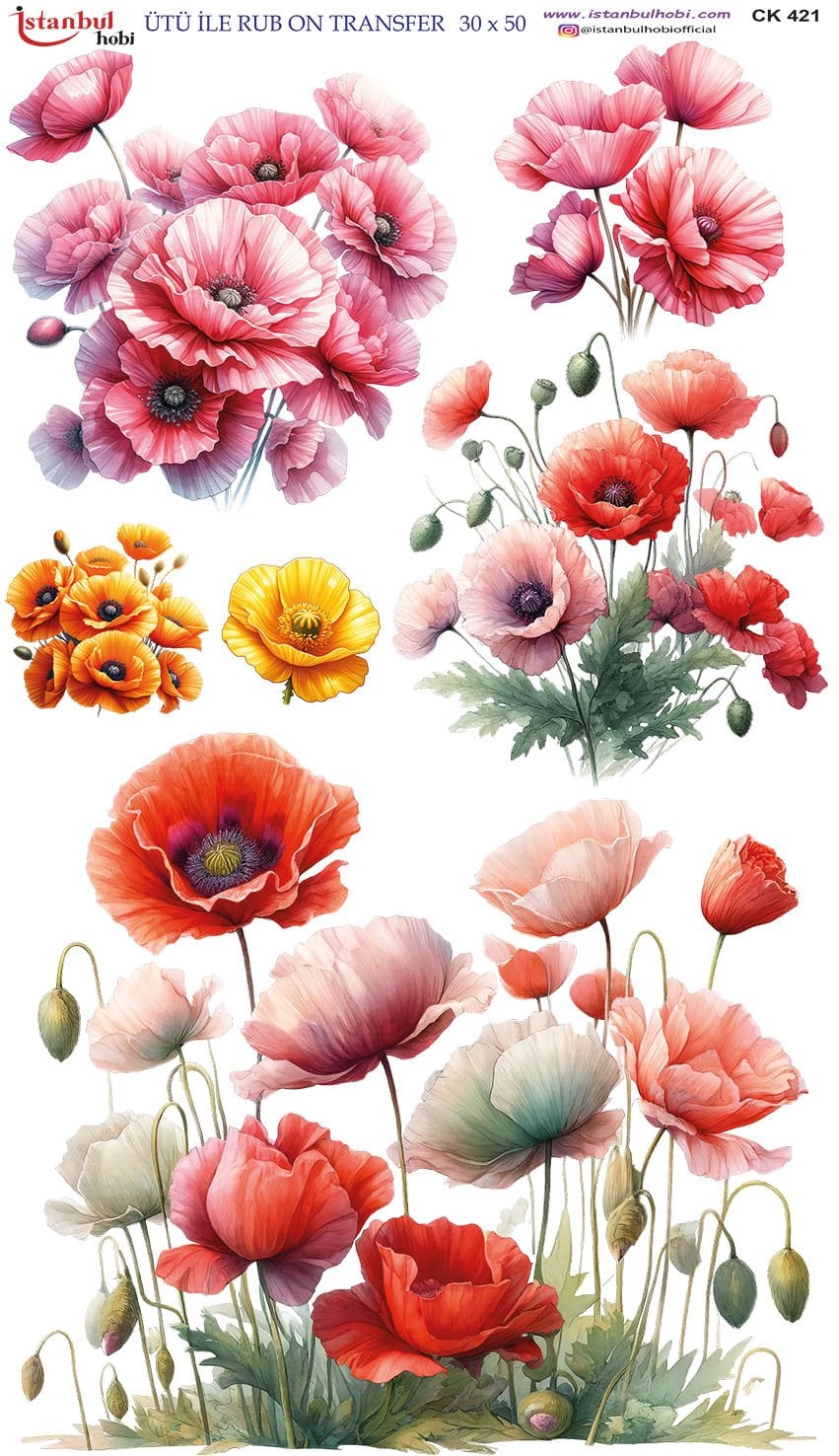 Ütü İle Rub On Transfer 30x50cm CK421