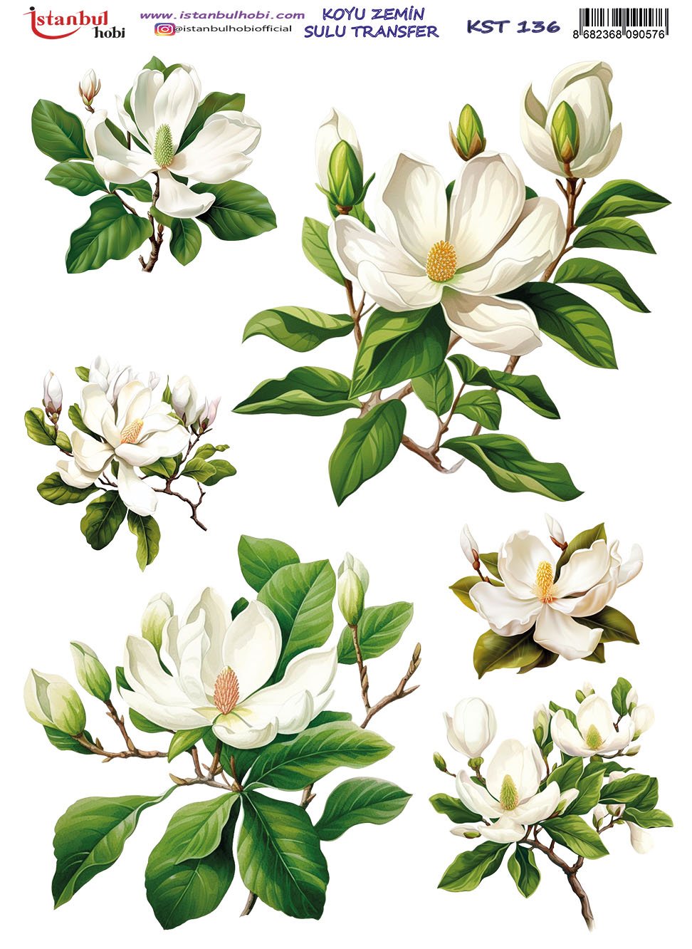 Koyu Zemin Sulu Transfer Kağıdı 25x35cm KST136