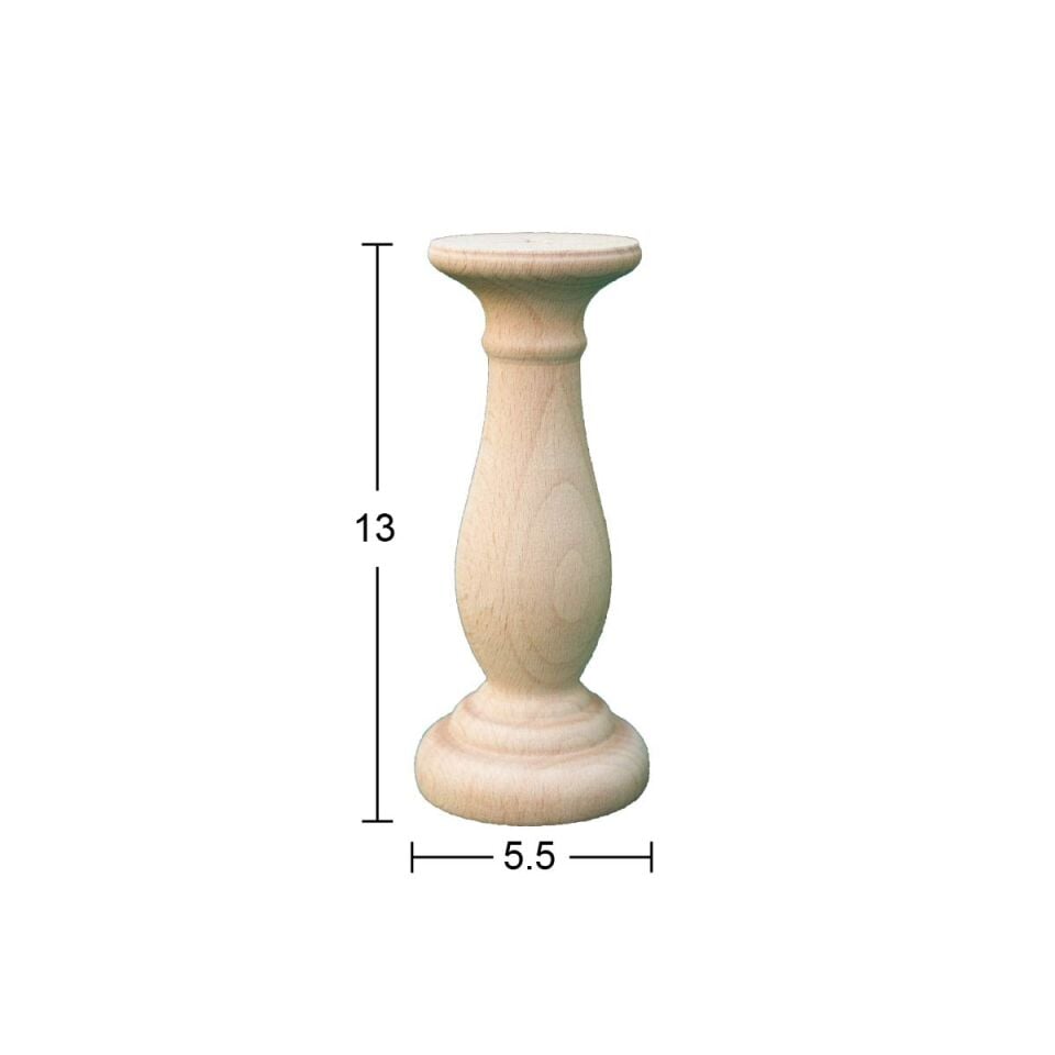 Ahşap Kaide Ayak 13cm Gürgen Ağacı M25