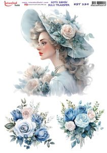 Koyu Zemin Sulu Transfer Kağıdı 25x35cm KST139