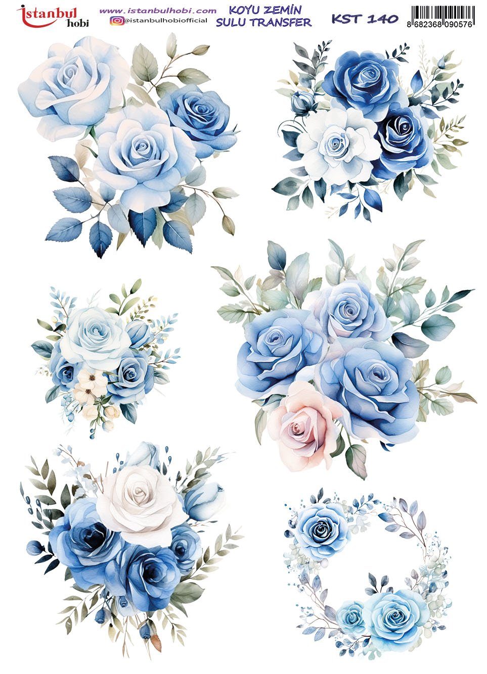 Koyu Zemin Sulu Transfer Kağıdı 25x35cm KST140