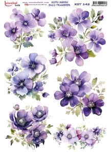 Koyu Zemin Sulu Transfer Kağıdı 25x35cm KST142