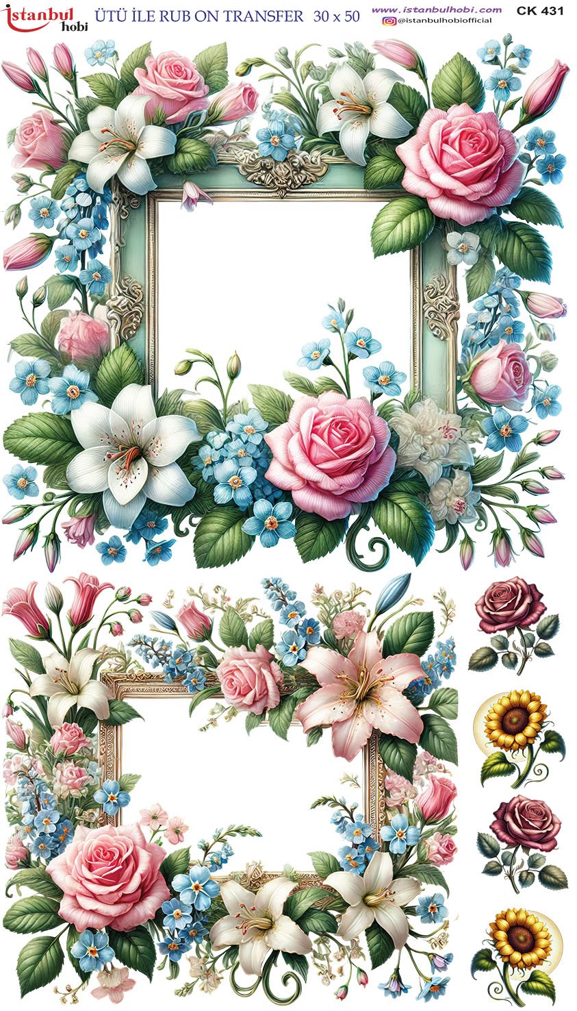 Ütü İle Rub On Transfer 30x50cm CK431