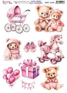 Koyu Zemin Sulu Transfer Kağıdı 25x35cm KST145