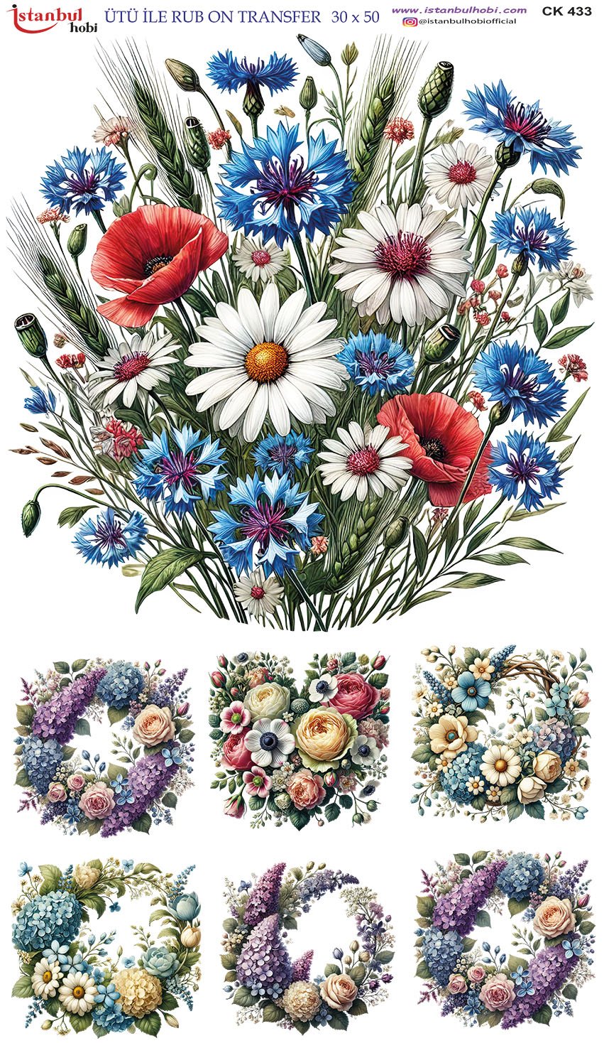 Ütü İle Rub On Transfer 30x50cm CK433
