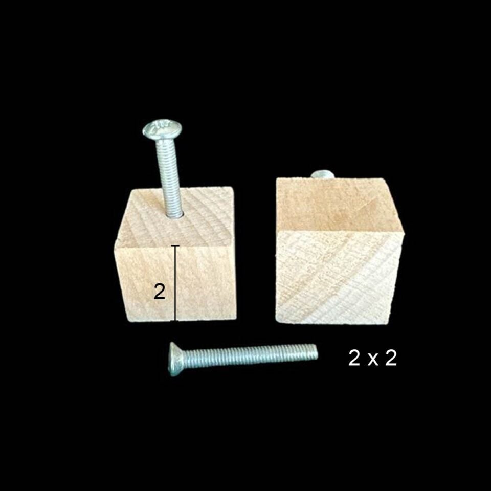 Ahşap Kare Mobilya Kulpu Tekli 2x2cm KLP28