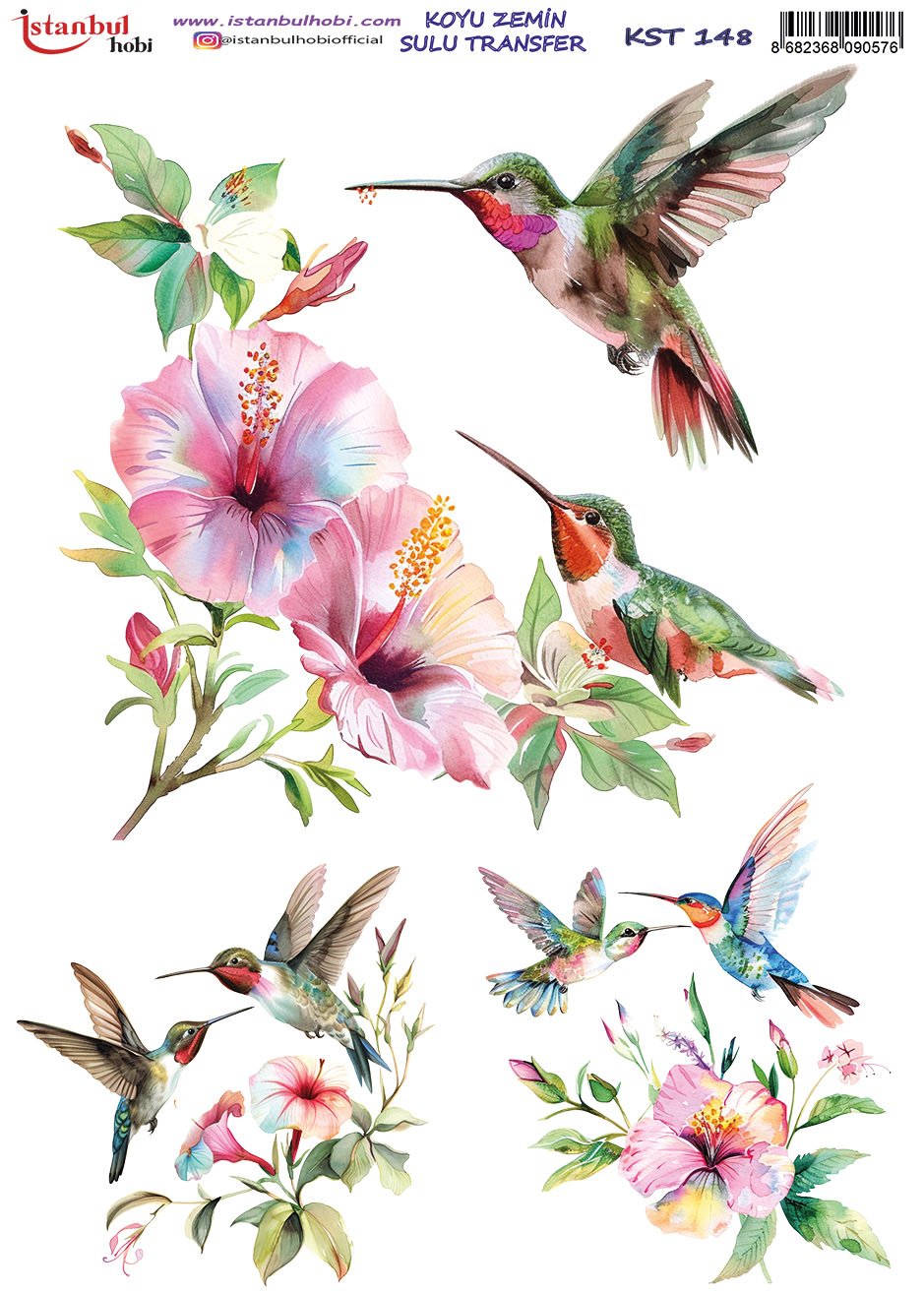 Koyu Zemin Sulu Transfer Kağıdı 25x35cm KST148