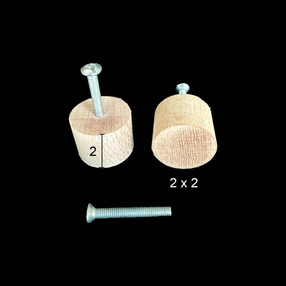 Ahşap Silindir Mobilya Kulpu Tekli 2x2cm KLP30
