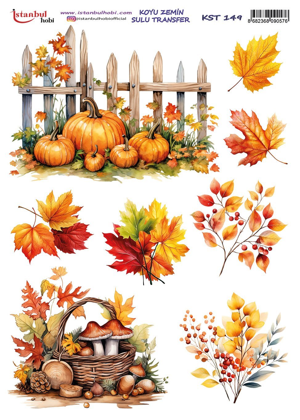 Koyu Zemin Sulu Transfer Kağıdı 25x35cm KST149