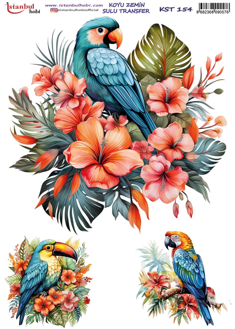 Koyu Zemin Sulu Transfer Kağıdı 25x35cm KST154