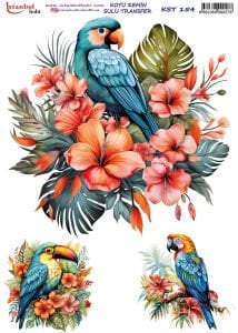 Koyu Zemin Sulu Transfer Kağıdı 25x35cm KST154