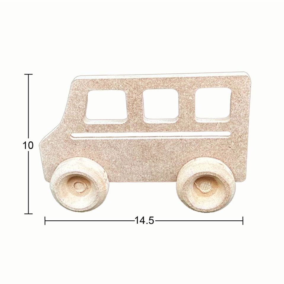 Ahşap Oyuncak Minibüs 14,5x10cm OY106