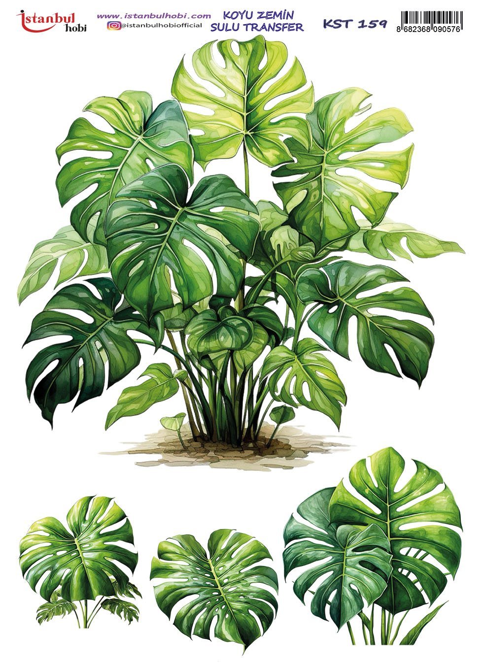 Koyu Zemin Sulu Transfer Kağıdı 25x35cm KST159