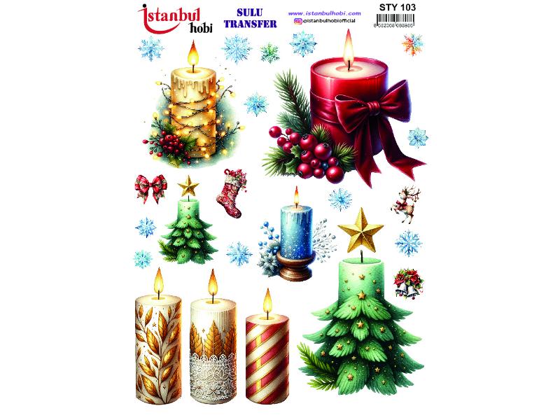 Yılbaşı Sulu Transfer Kağıdı 25x35cm STY-103