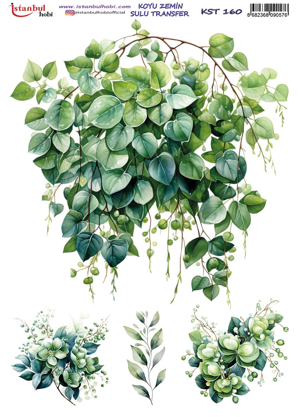 Koyu Zemin Sulu Transfer Kağıdı 25x35cm KST160