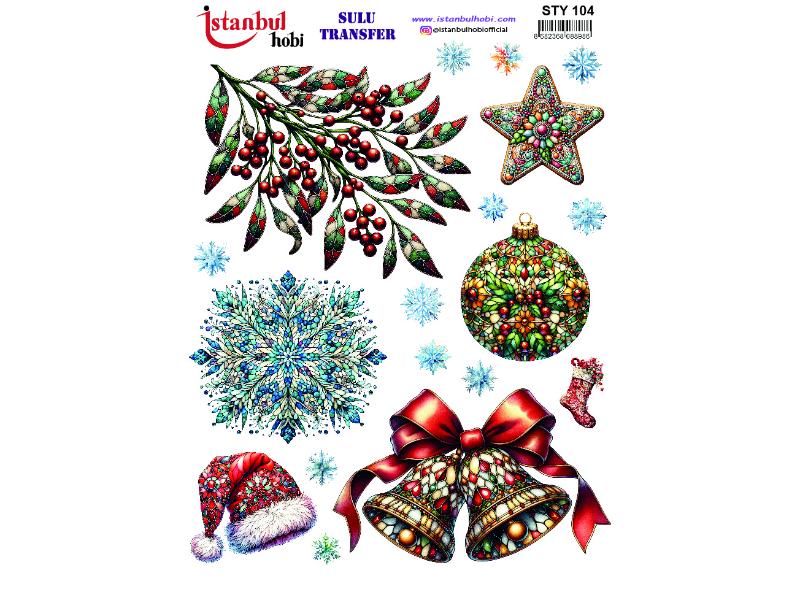 Yılbaşı Sulu Transfer Kağıdı 25x35cm STY-104