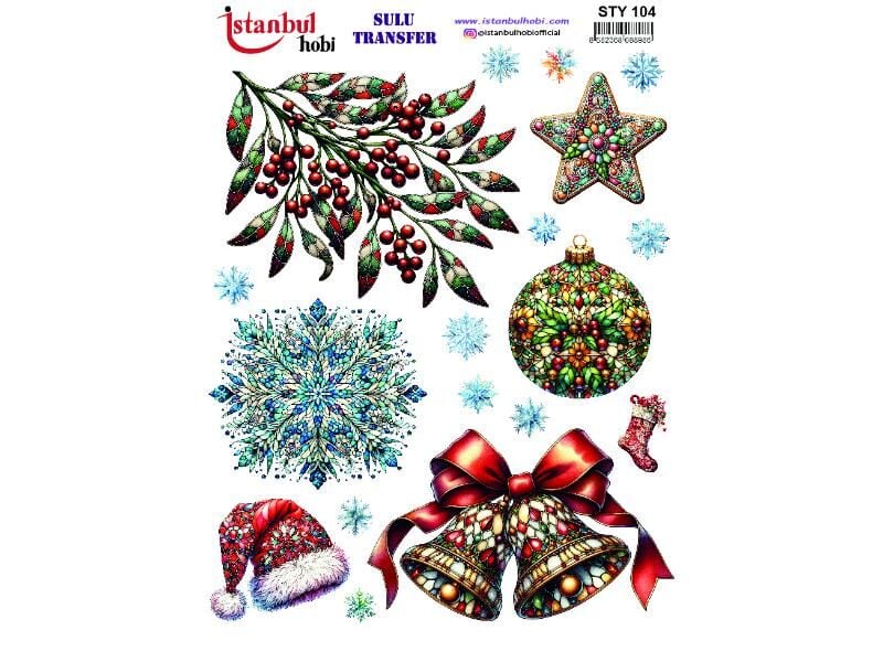 Yılbaşı Sulu Transfer Kağıdı 25x35cm STY-104