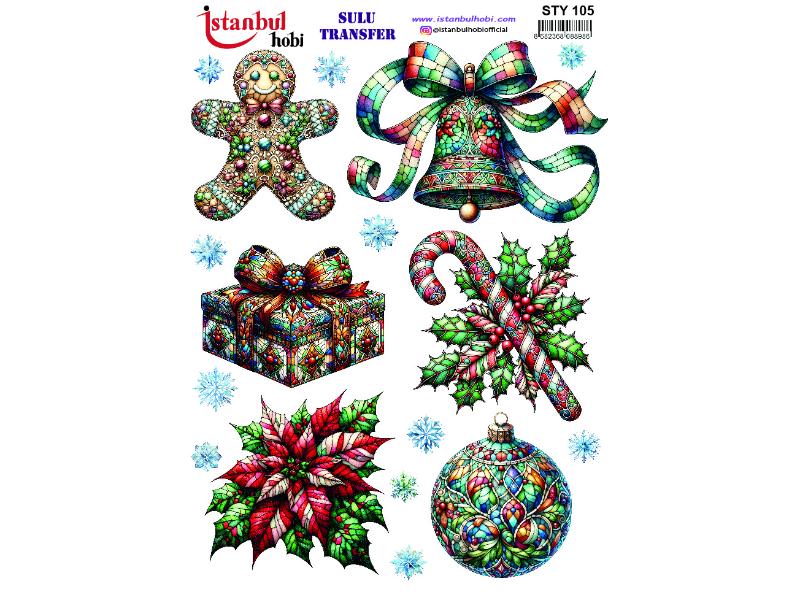 Yılbaşı Sulu Transfer Kağıdı 25x35cm STY-105