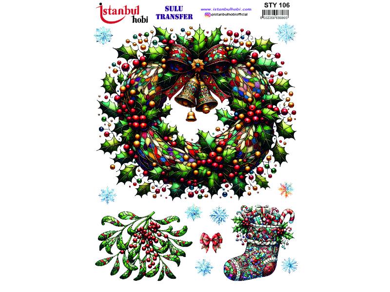 Yılbaşı Sulu Transfer Kağıdı 25x35cm STY-106