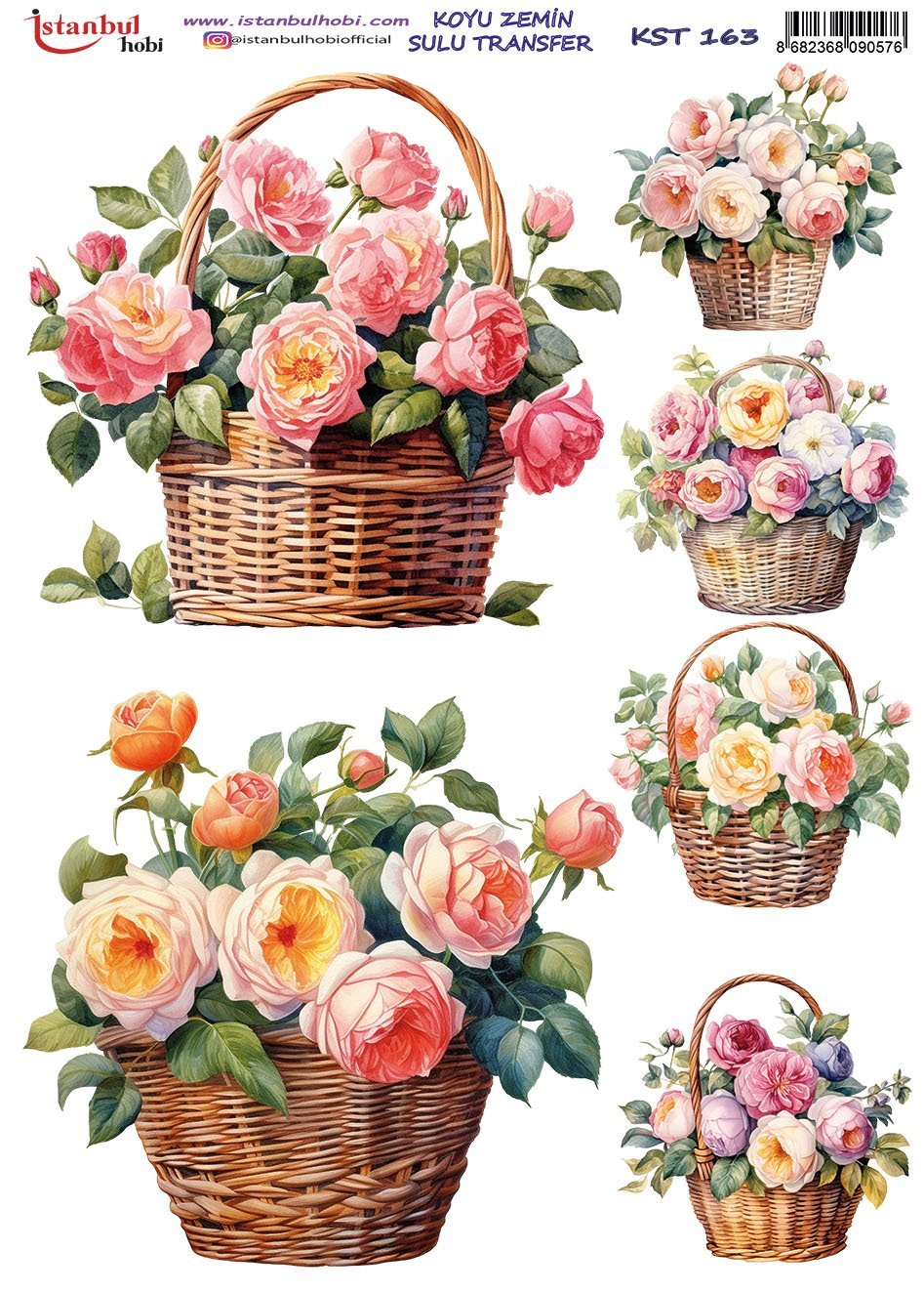 Koyu Zemin Sulu Transfer Kağıdı 25x35cm KST163