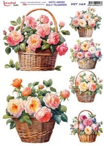 Koyu Zemin Sulu Transfer Kağıdı 25x35cm KST163