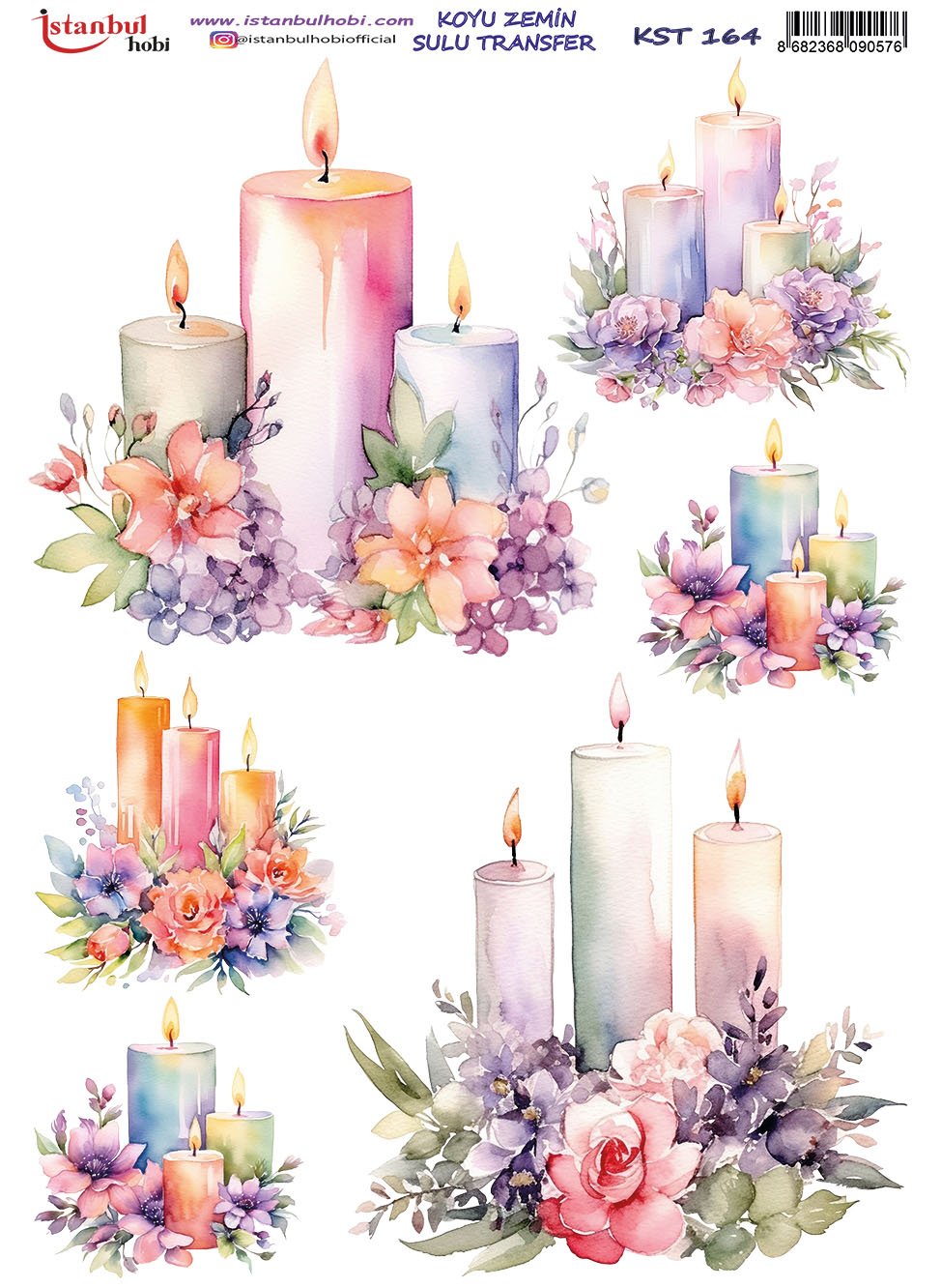 Koyu Zemin Sulu Transfer Kağıdı 25x35cm KST164