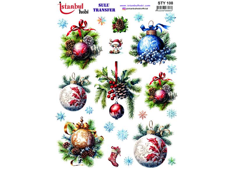 Yılbaşı Sulu Transfer Kağıdı 25x35cm STY-108