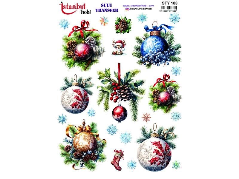 Yılbaşı Sulu Transfer Kağıdı 25x35cm STY-108