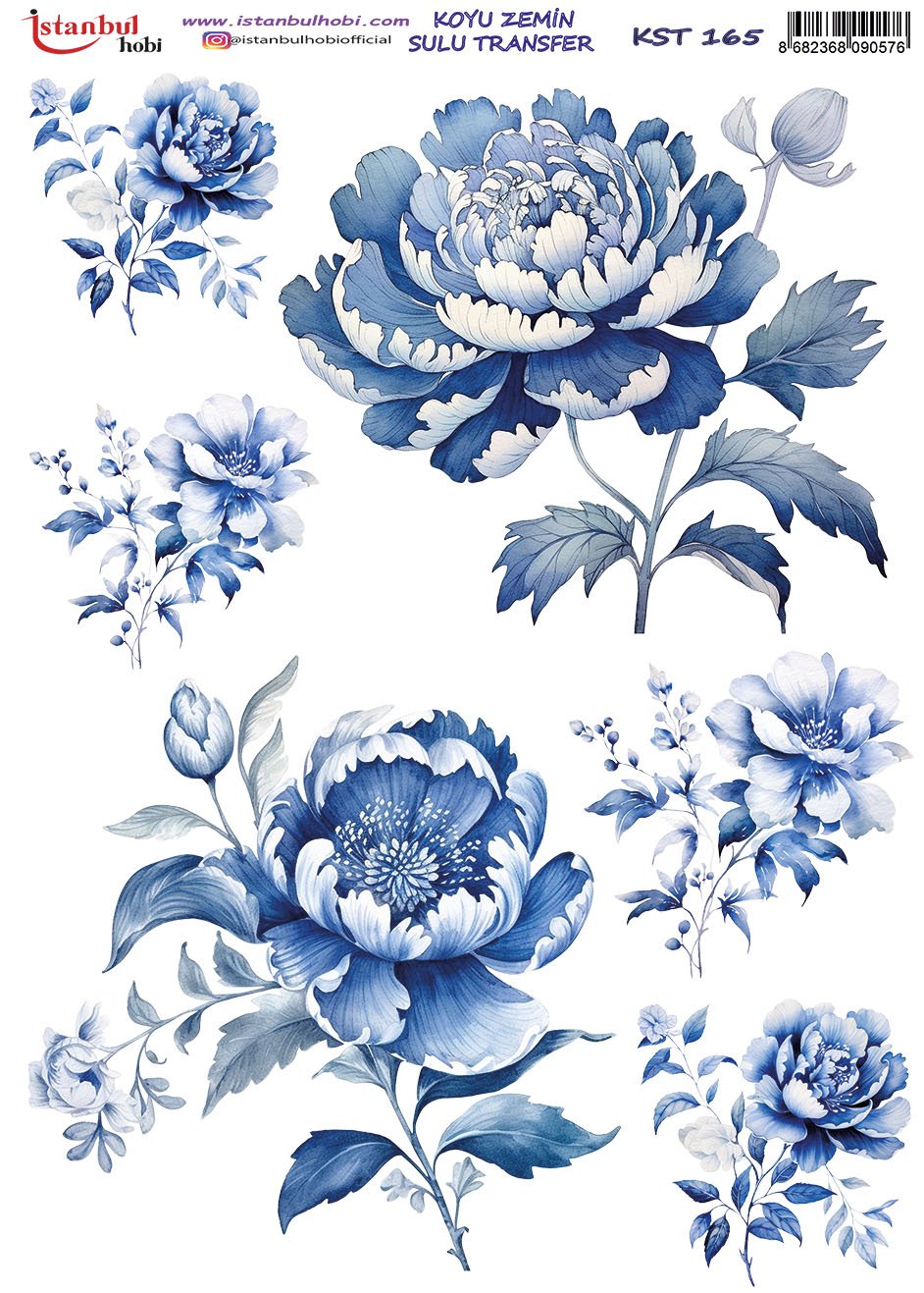 Koyu Zemin Sulu Transfer Kağıdı 25x35cm KST165