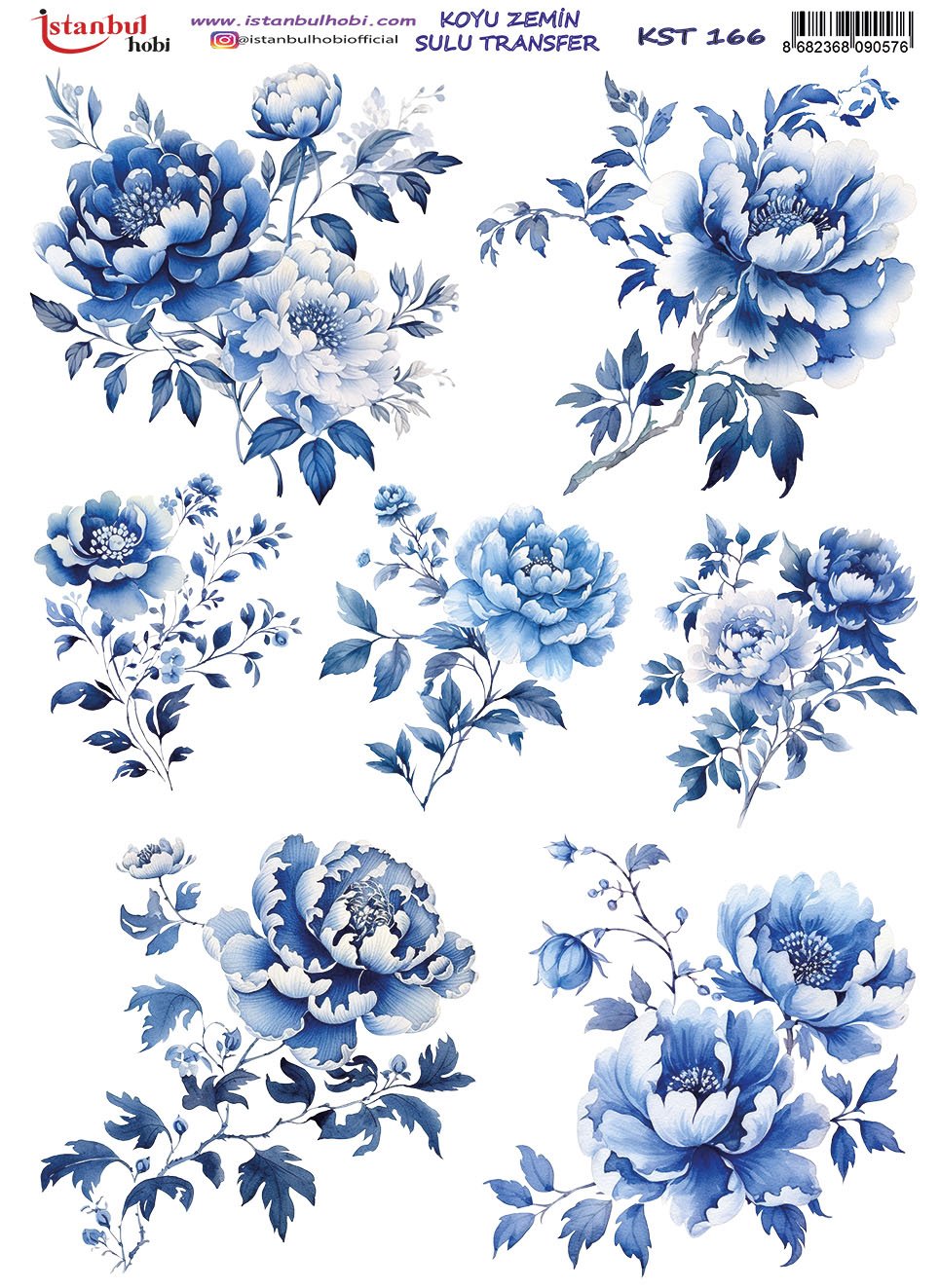 Koyu Zemin Sulu Transfer Kağıdı 25x35cm KST166