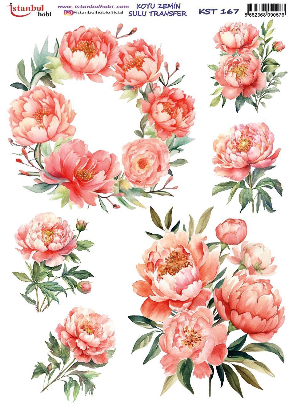 Koyu Zemin Sulu Transfer Kağıdı 25x35cm KST167