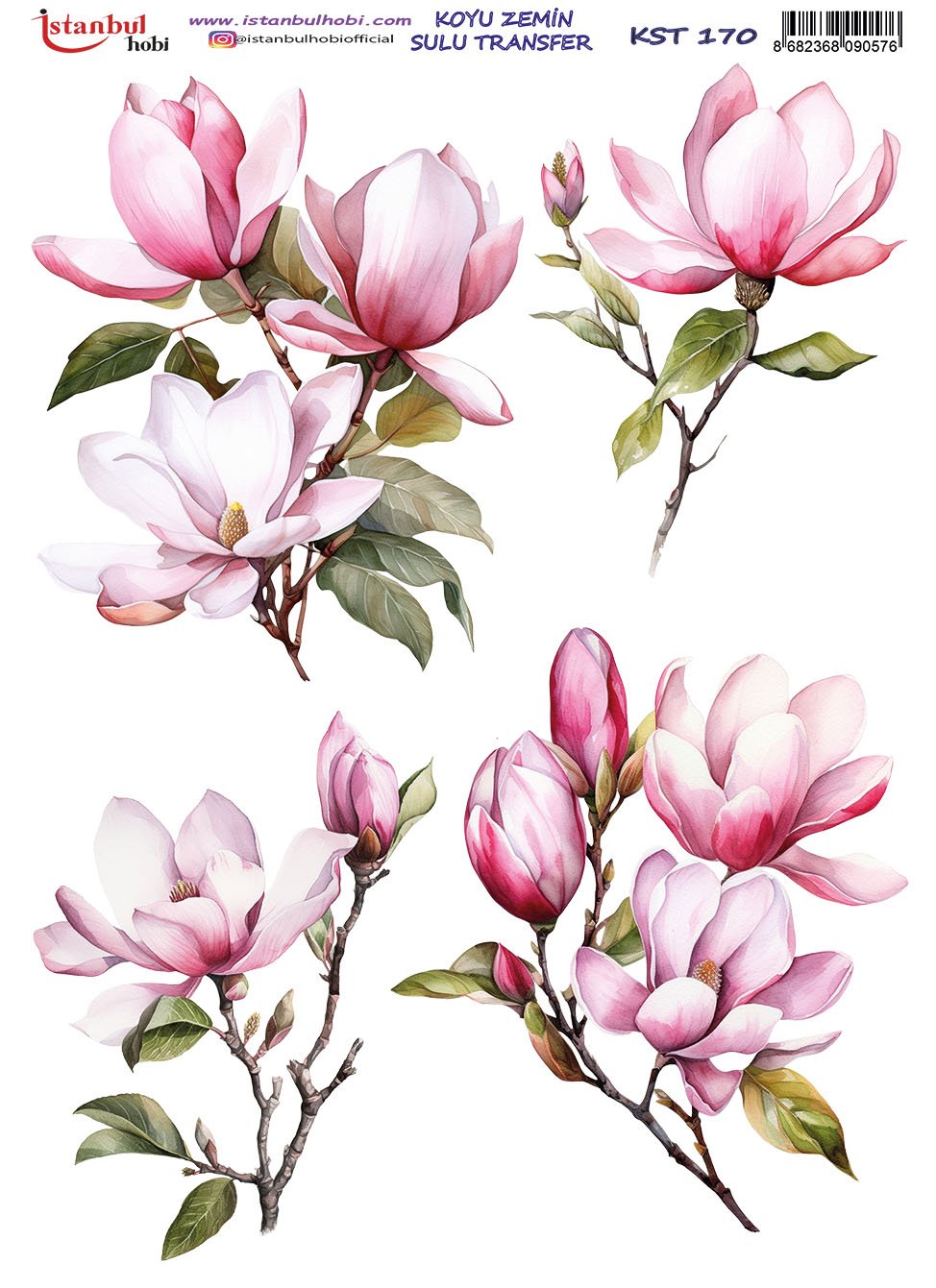 Koyu Zemin Sulu Transfer Kağıdı 25x35cm KST170