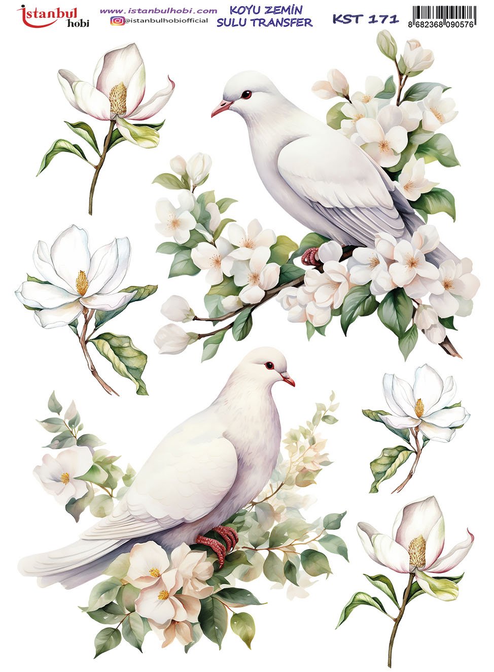 Koyu Zemin Sulu Transfer Kağıdı 25x35cm KST171