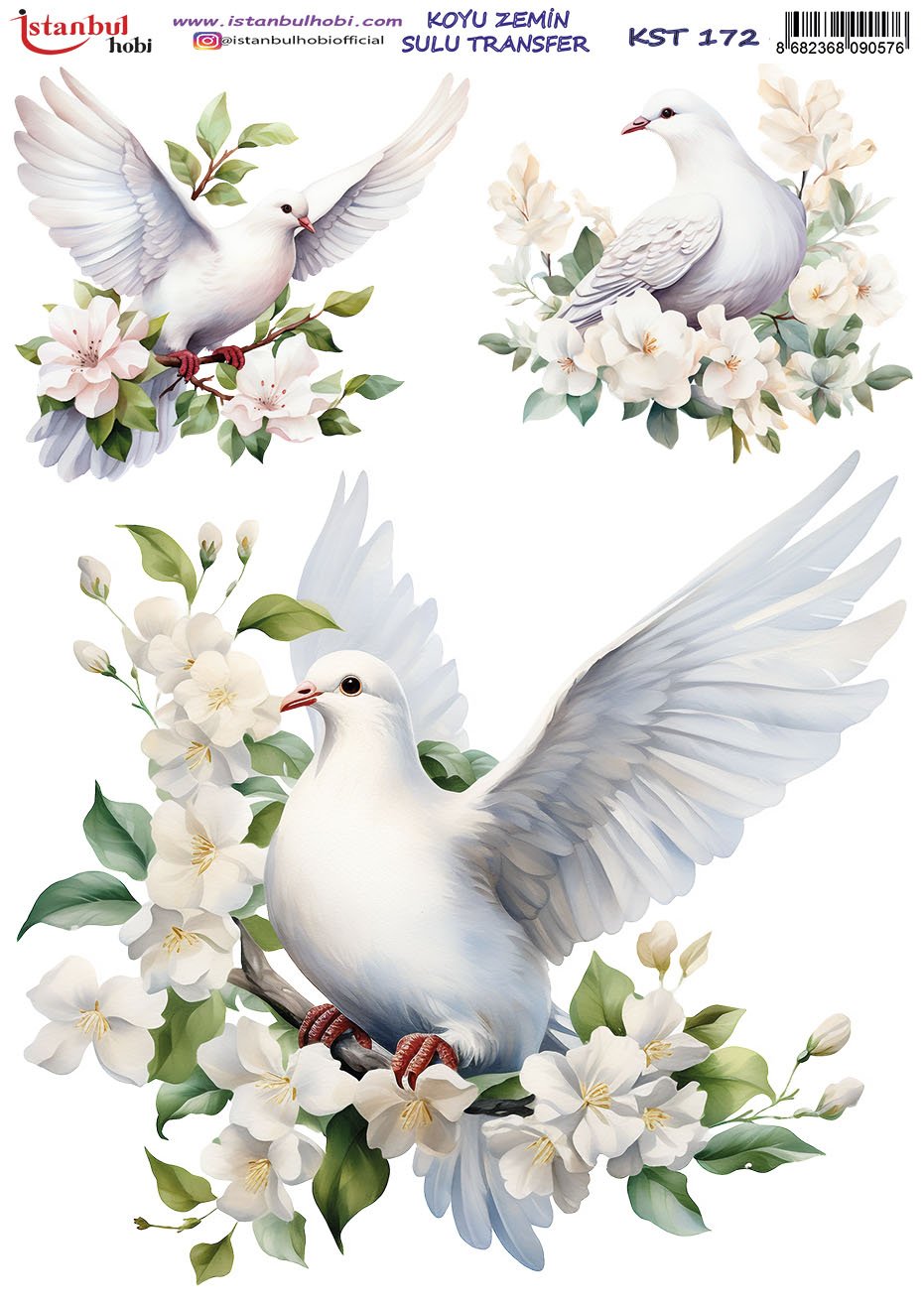 Koyu Zemin Sulu Transfer Kağıdı 25x35cm KST172