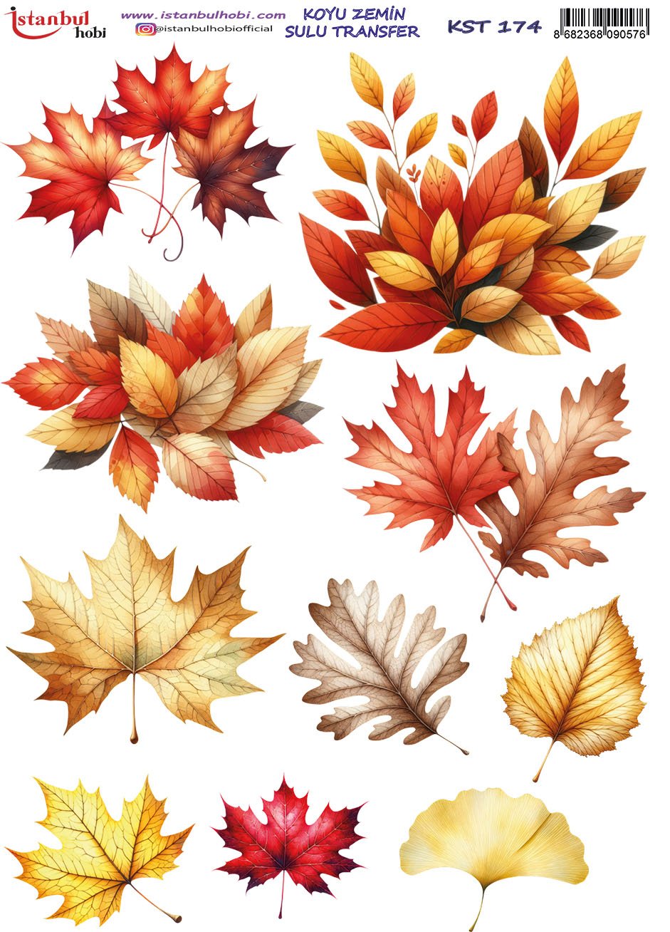 Koyu Zemin Sulu Transfer Kağıdı 25x35cm KST174