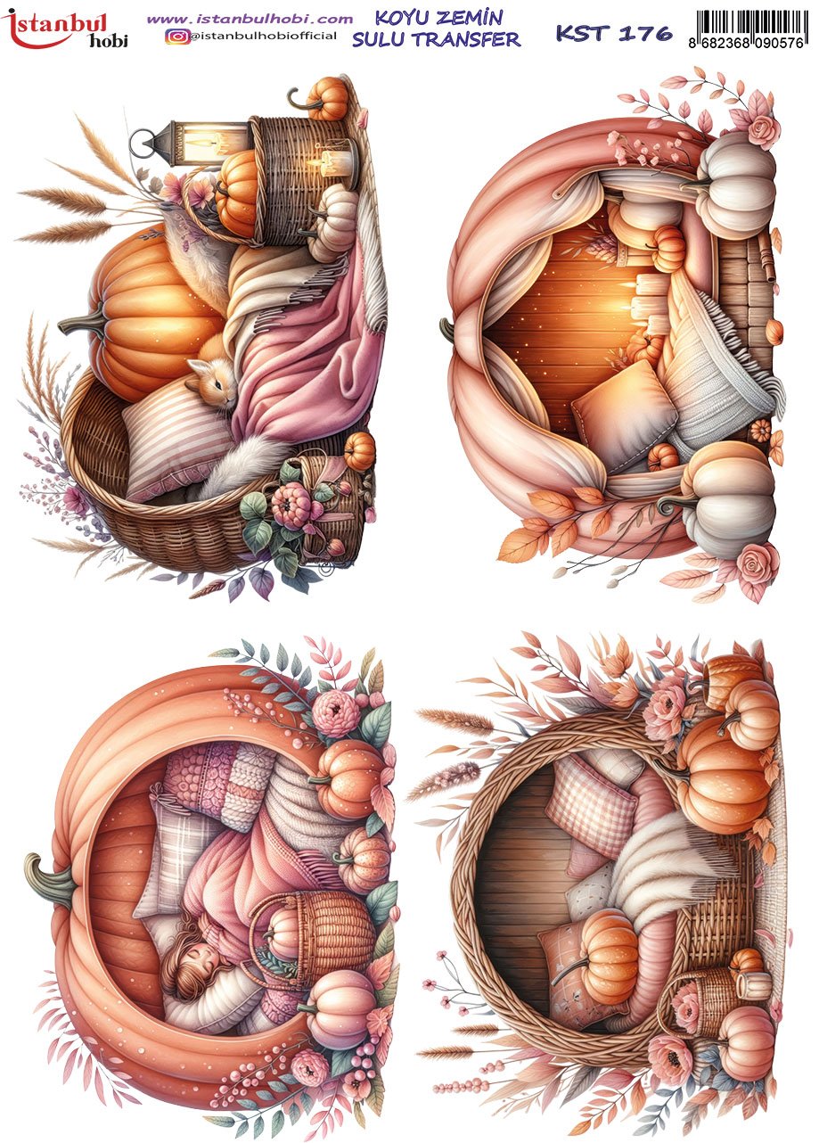 Koyu Zemin Sulu Transfer Kağıdı 25x35cm KST176